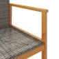 Preview: Gartenstühle 2 Stk. Grau Poly Rattan und Massivholz