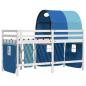 Preview: Kinderhochbett mit Tunnel Blau 90x190 cm Massivholz Kiefer