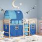 Preview: ARDEBO.de - Kinderhochbett mit Tunnel Blau 80x200 cm Massivholz Kiefer