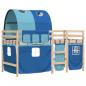 Preview: Kinderhochbett mit Tunnel Blau 80x200 cm Massivholz Kiefer