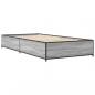 Preview: Bettgestell Grau Sonoma 100x200 cm Holzwerkstoff und Metall