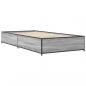 Preview: Bettgestell Grau Sonoma 100x200 cm Holzwerkstoff und Metall