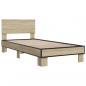 Preview: Bettgestell Sonoma-Eiche 75x190 cm Holzwerkstoff und Metall