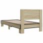 Preview: Bettgestell Sonoma-Eiche 75x190 cm Holzwerkstoff und Metall