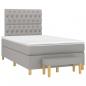 Preview: ARDEBO.de - Boxspringbett mit Matratze Hellgrau 120x190 cm Stoff