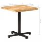 Preview: Bistrotisch Quadratisch 70x70x75 cm Raues Mangoholz