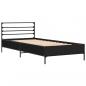 Preview: Bettgestell Schwarz 75x190 cm Holzwerkstoff und Metall