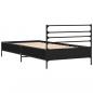 Preview: Bettgestell Schwarz 75x190 cm Holzwerkstoff und Metall