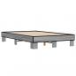 Preview: ARDEBO.de - Bettgestell Grau Sonoma 120x190 cm Holzwerkstoff und Metall