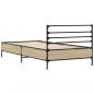 Preview: Bettgestell Sonoma-Eiche 100x200 cm Holzwerkstoff und Metall