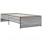 Preview: Bettgestell Grau Sonoma 100x200 cm Holzwerkstoff und Metall