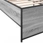 Preview: Bettgestell Grau Sonoma 100x200 cm Holzwerkstoff und Metall