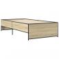 Preview: ARDEBO.de - Bettgestell Sonoma-Eiche 90x190 cm Holzwerkstoff und Metall