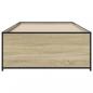 Preview: Bettgestell Sonoma-Eiche 90x190 cm Holzwerkstoff und Metall