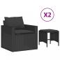 Preview: ARDEBO.de - 4-tlg. Garten-Sofagarnitur mit Kissen Schwarz Poly Rattan