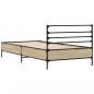 Preview: Bettgestell Sonoma-Eiche 75x190 cm Holzwerkstoff und Metall