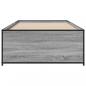 Preview: Bettgestell Grau Sonoma 75x190 cm Holzwerkstoff und Metall