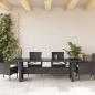 Preview: Gartentisch mit Glasplatte Schwarz 240x90x75 cm Poly Rattan