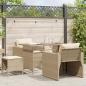 Preview: ARDEBO.de - 4-tlg. Garten-Sofagarnitur mit Kissen Beige Poly Rattan