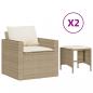 Preview: 4-tlg. Garten-Sofagarnitur mit Kissen Beige Poly Rattan