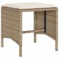 Preview: 4-tlg. Garten-Sofagarnitur mit Kissen Beige Poly Rattan