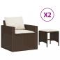 Preview: 4-tlg. Garten-Sofagarnitur mit Kissen Braun Poly Rattan