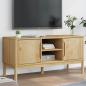 Preview: ARDEBO.de - TV-Schrank FLORO Wachsbraun 114x43x55 cm Massivholz Kiefer