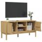 Preview: TV-Schrank FLORO Wachsbraun 114x43x55 cm Massivholz Kiefer