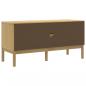 Preview: TV-Schrank FLORO Wachsbraun 114x43x55 cm Massivholz Kiefer