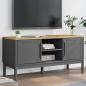 Preview: ARDEBO.de - TV-Schrank FLORO Grau 114x43x55 cm Massivholz Kiefer