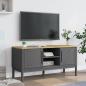 Preview: TV-Schrank FLORO Grau 114x43x55 cm Massivholz Kiefer