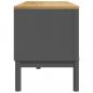 Preview: TV-Schrank FLORO Grau 114x43x55 cm Massivholz Kiefer