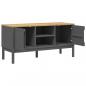 Preview: TV-Schrank FLORO Grau 114x43x55 cm Massivholz Kiefer