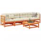 Preview: ARDEBO.de - 5-tlg. Garten-Sofagarnitur Wachsbraun Massivholz Kiefer