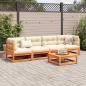 Preview: 5-tlg. Garten-Sofagarnitur Wachsbraun Massivholz Kiefer