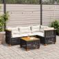 Preview: ARDEBO.de - 5-tlg. Garten-Sofagarnitur mit Kissen Schwarz Poly Rattan