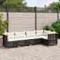 Preview: ARDEBO.de - 5-tlg. Garten-Sofagarnitur mit Kissen Schwarz Poly Rattan