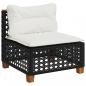 Preview: 7-tlg. Garten-Sofagarnitur mit Kissen Schwarz Poly Rattan