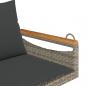 Preview: Hängebank mit Kissen Grau 109x62x40 cm Poly Rattan