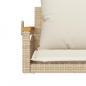 Preview: Hängesessel mit Kissen Beige 63x62x40 cm Poly Rattan