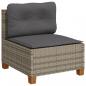 Preview: 6-tlg. Garten-Sofagarnitur mit Kissen Grau Poly Rattan