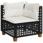 Preview: 4-tlg. Garten-Sofagarnitur mit Kissen Schwarz Poly Rattan