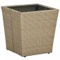 Preview: 3-tlg. Bistro-Set mit Kissen Beige Poly Rattan und Glas