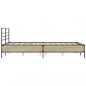 Preview: Bettgestell Sonoma-Eiche 135x190 cm Holzwerkstoff und Metall