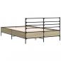 Preview: Bettgestell Sonoma-Eiche 135x190 cm Holzwerkstoff und Metall