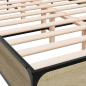 Preview: Bettgestell Sonoma-Eiche 135x190 cm Holzwerkstoff und Metall