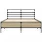 Preview: Bettgestell Sonoma-Eiche 140x190 cm Holzwerkstoff und Metall