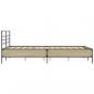 Preview: Bettgestell Sonoma-Eiche 140x190 cm Holzwerkstoff und Metall