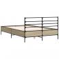 Preview: Bettgestell Sonoma-Eiche 140x190 cm Holzwerkstoff und Metall