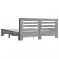 Preview: Bettgestell Grau Sonoma 180x200 cm Holzwerkstoff und Metall